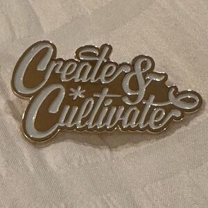 💥 $5 if bundled - Creater & Cultivater Gold and White Pin / Brooch